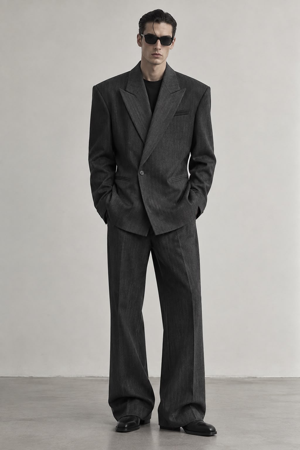 charcoal structured tailored blazer