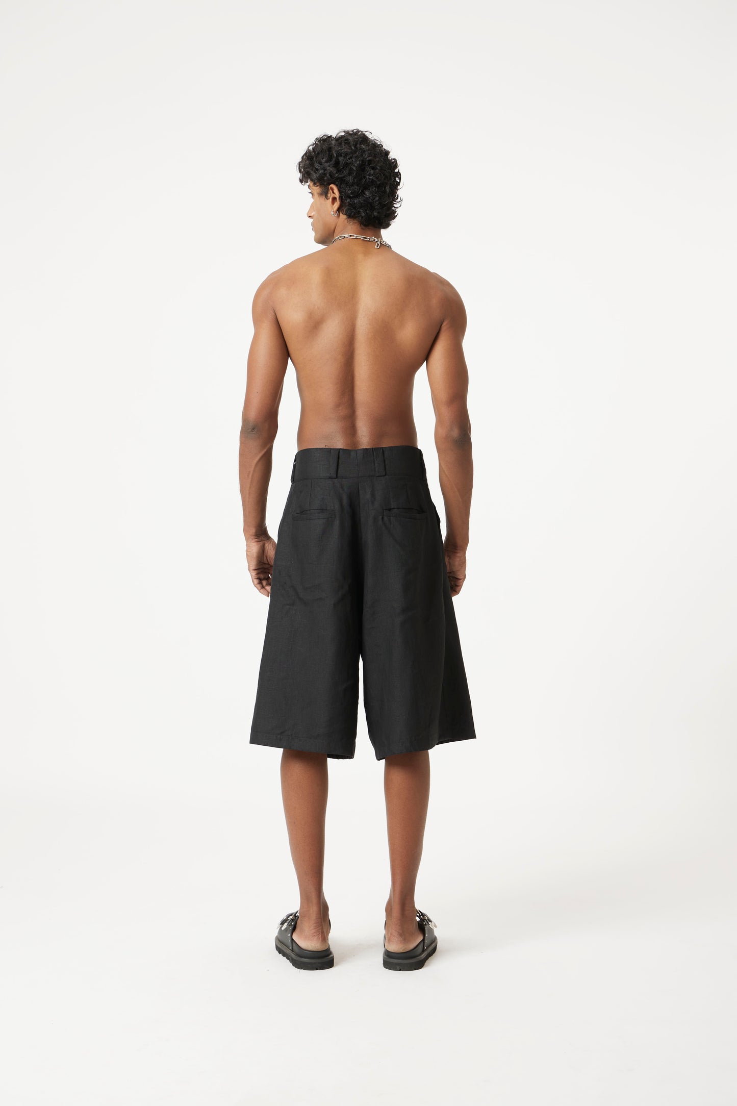 black linen longline set