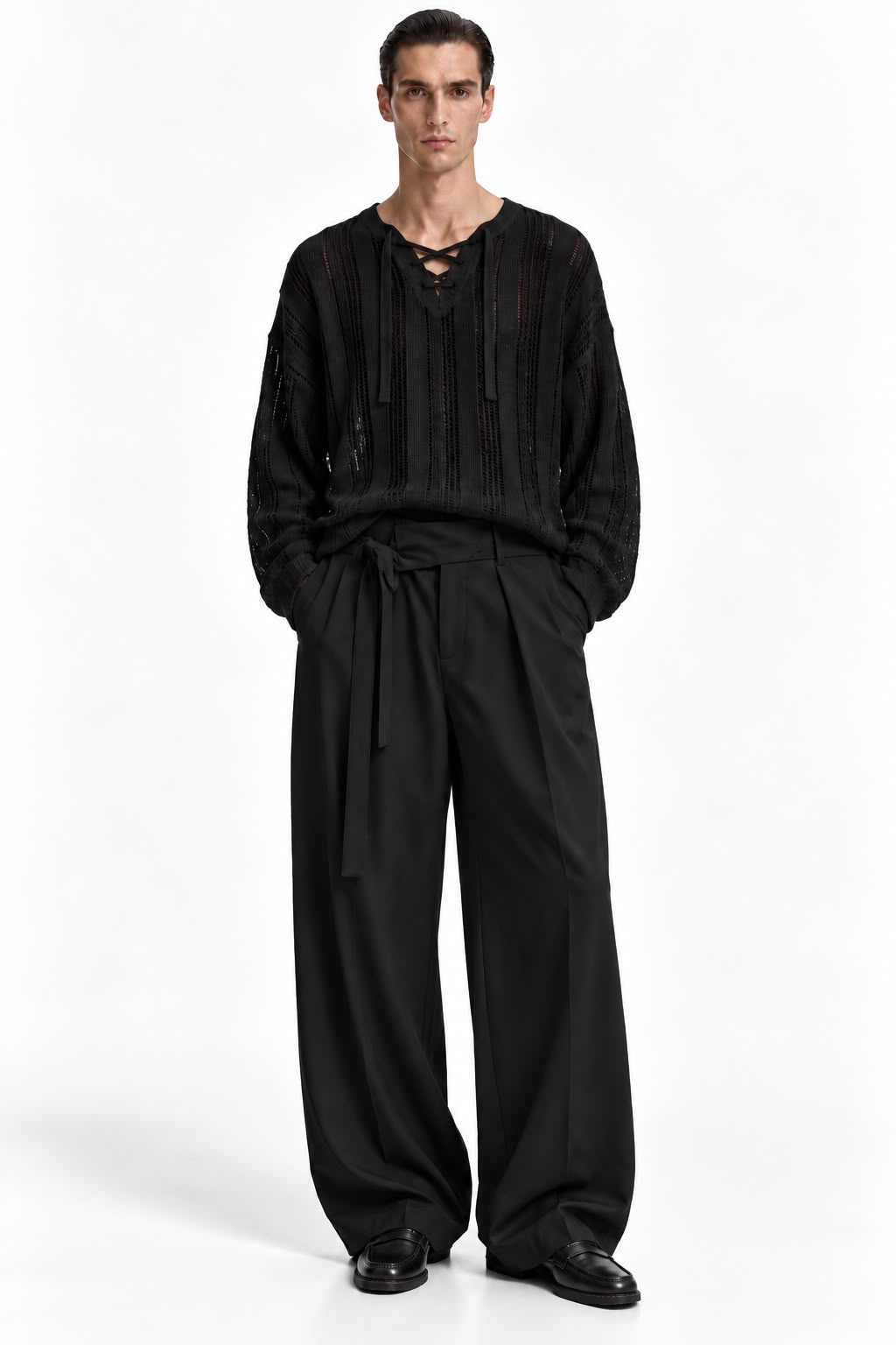 fluid pleated trousers
