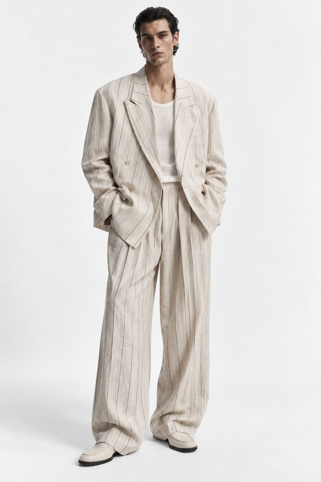 relaxed pinstripe set
