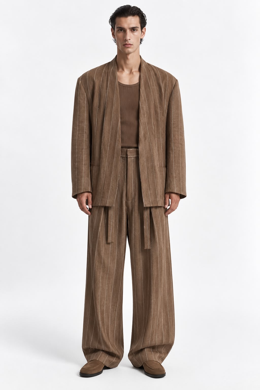 tobacco pinstripe set
