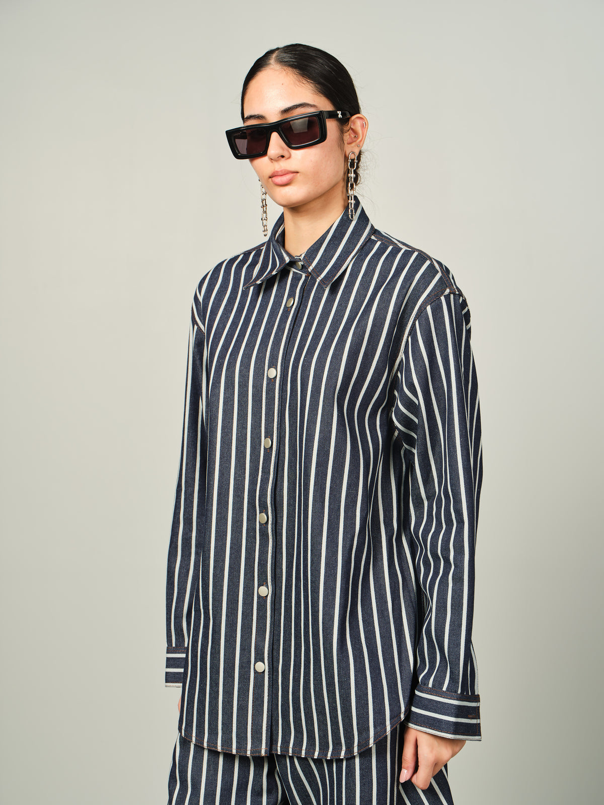Bold Stripe Denim Set