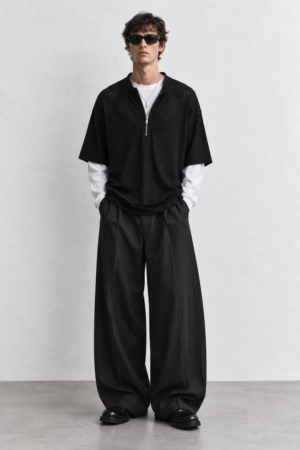 quater zip t shirt