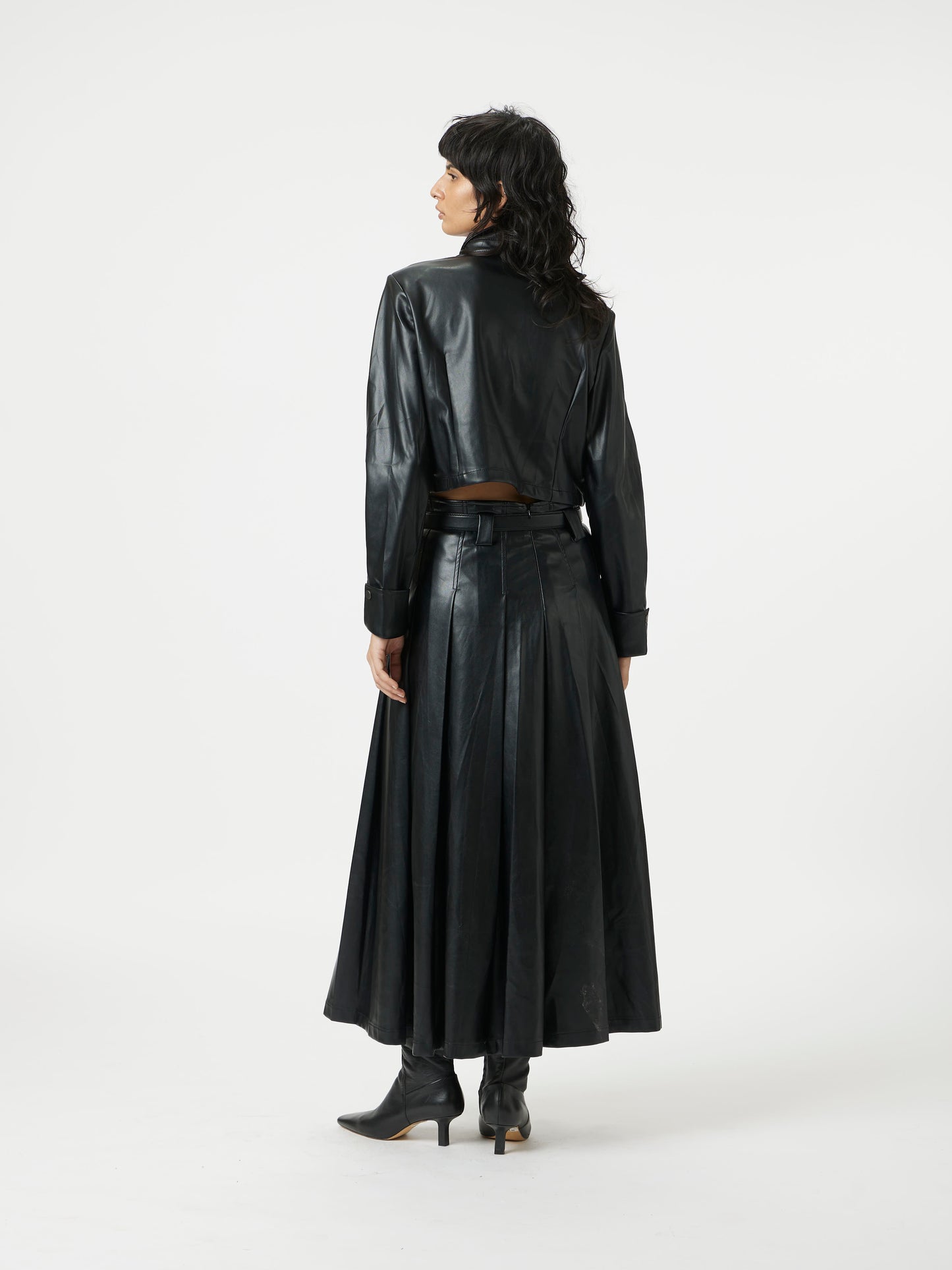 short leather shirt