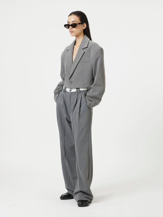 Grey Crop Blazer