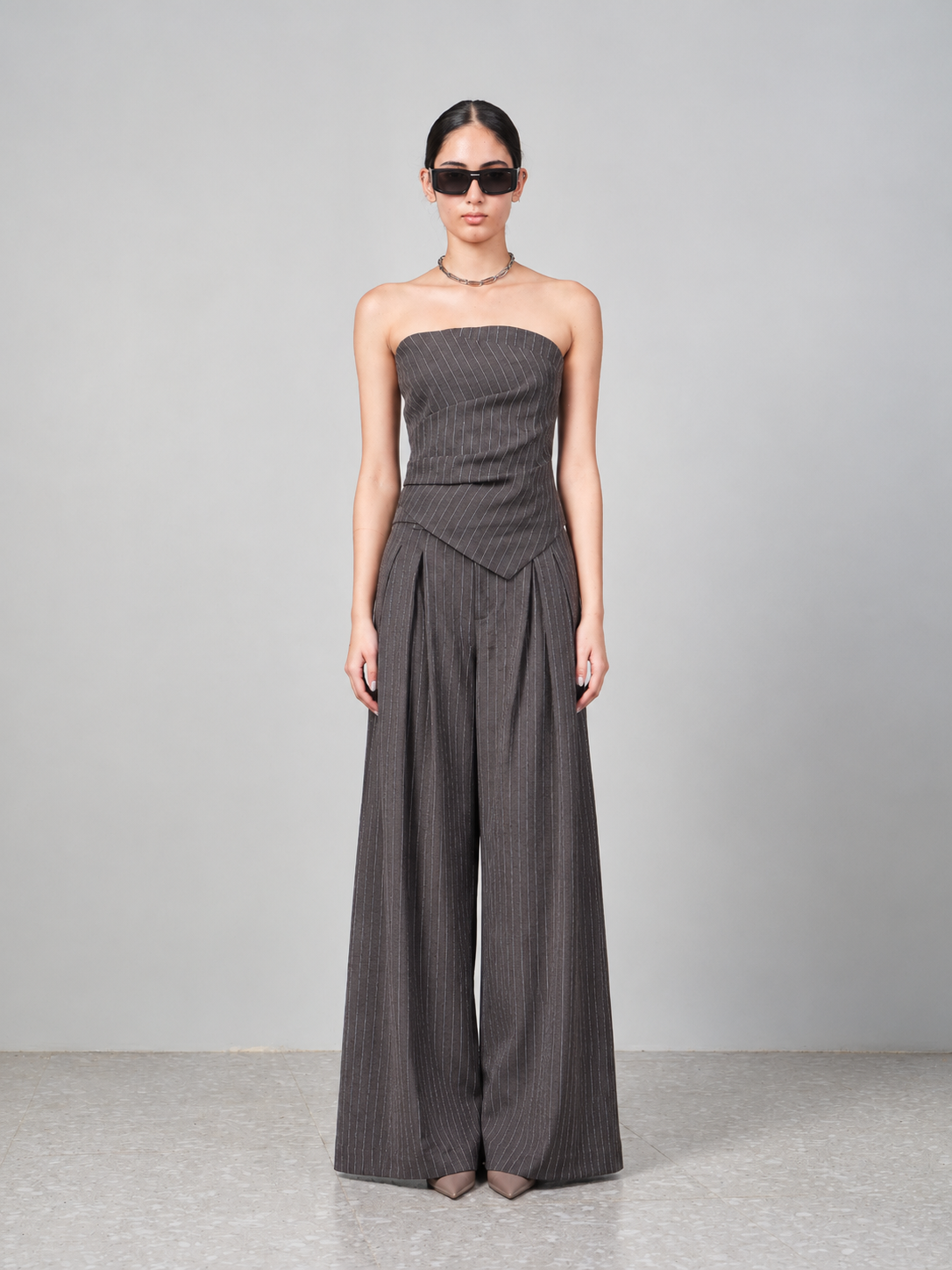 Pinstripe Asymmetric Set