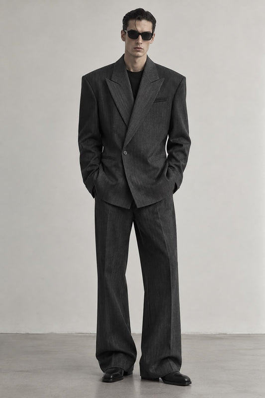 Charcoal Structured Tailored Blazer