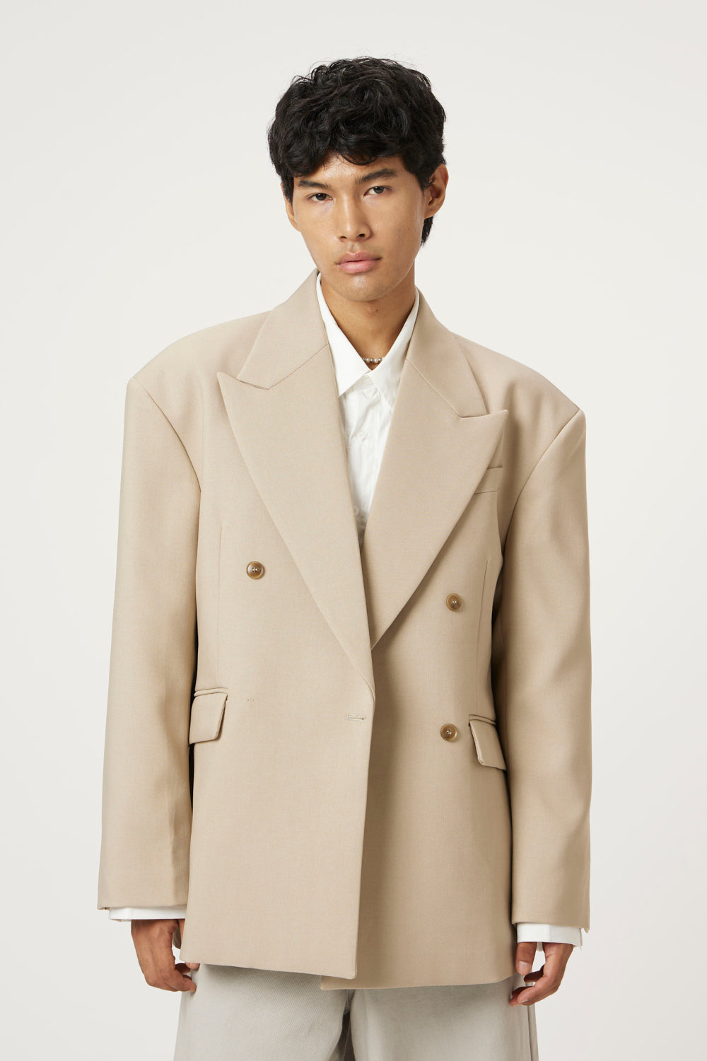 Biege Oversize Blazer