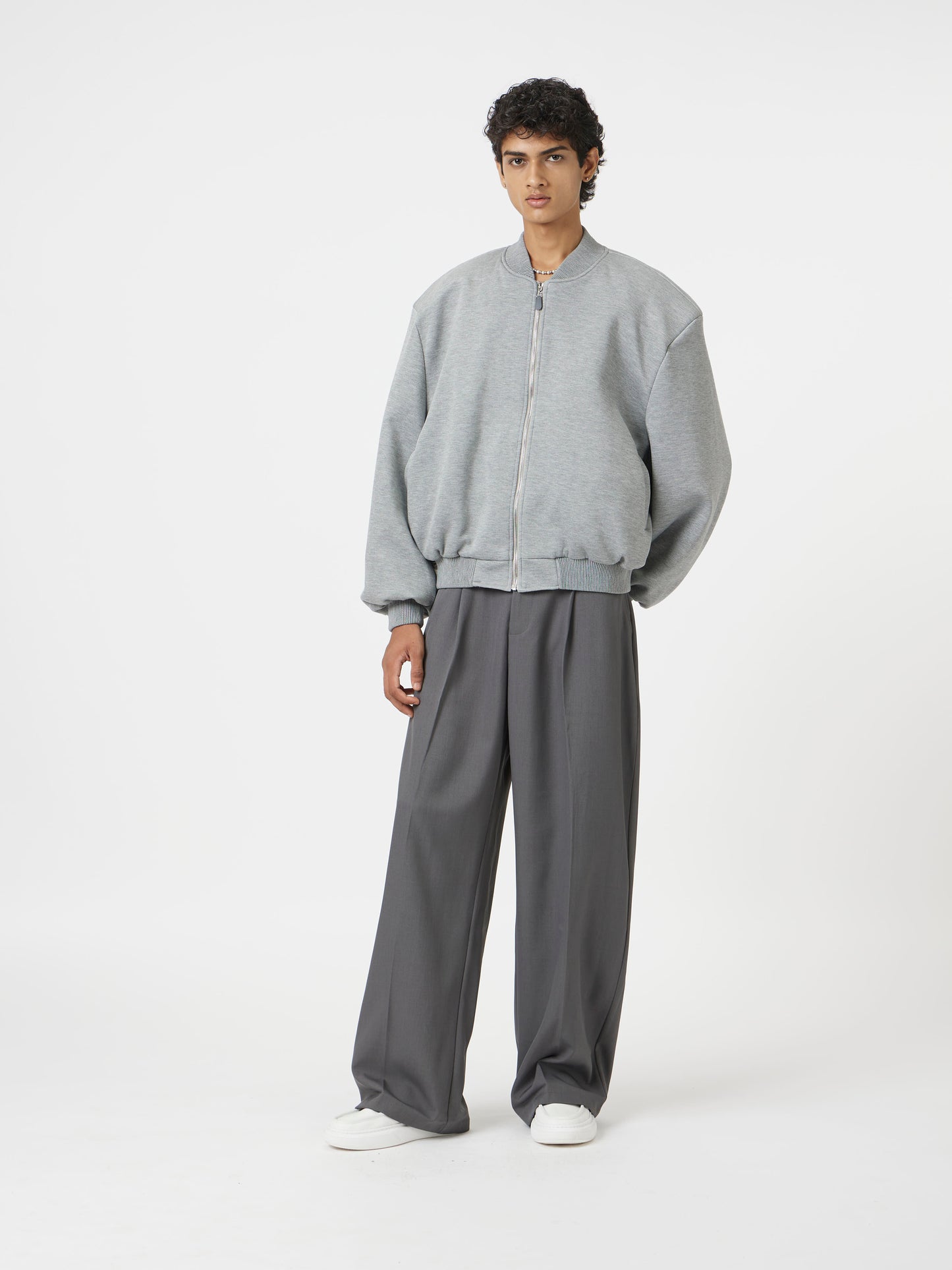 muted grey box jacket