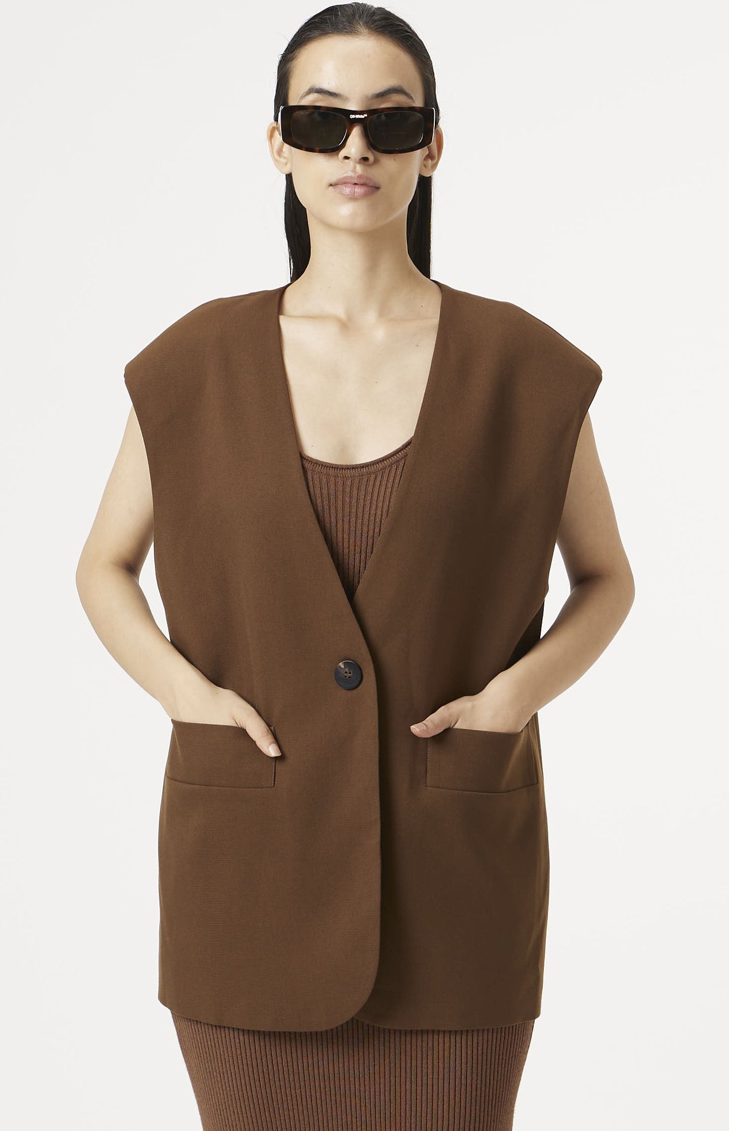 brown dressed to chill blazer