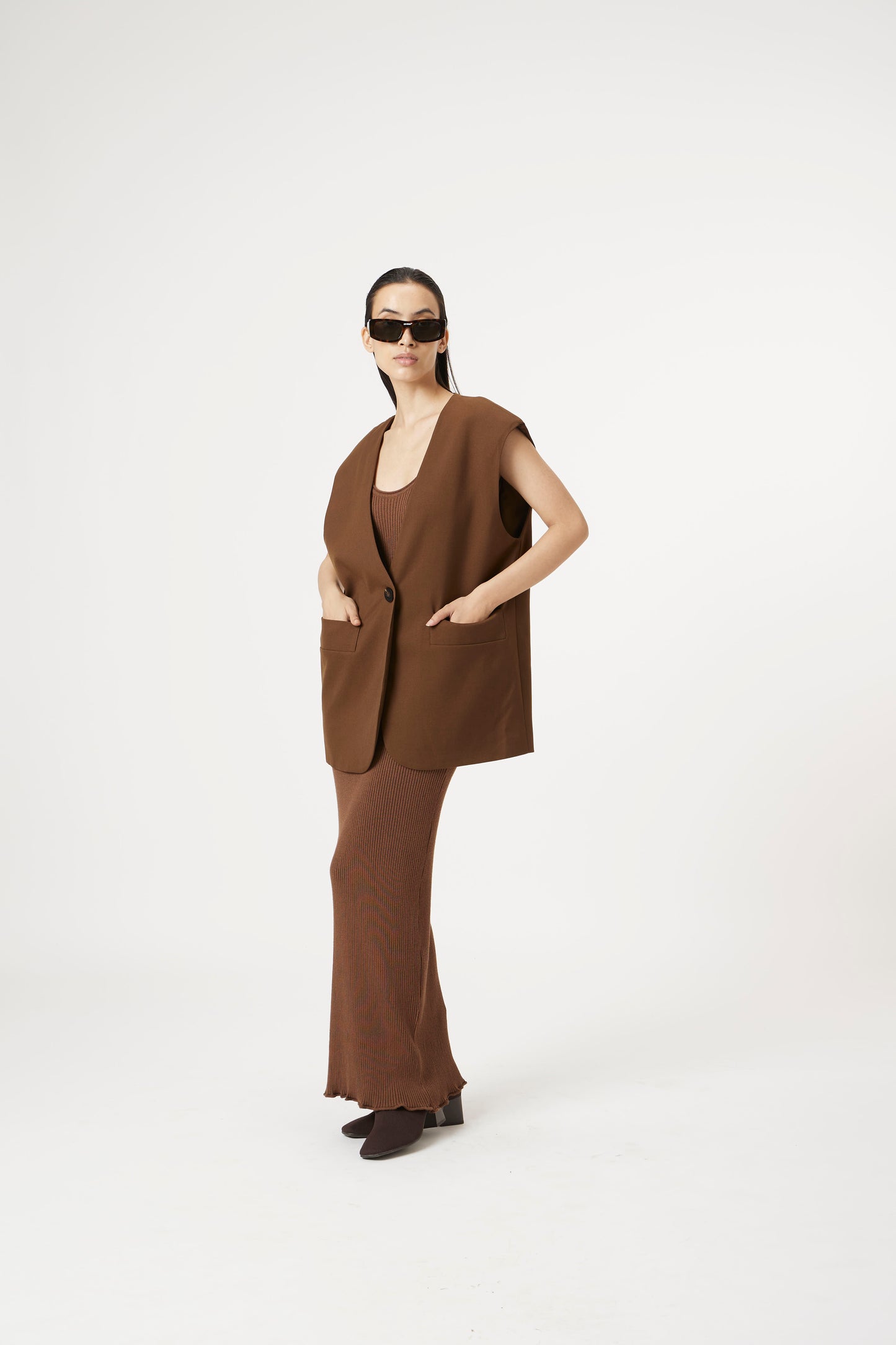 brown dressed to chill blazer