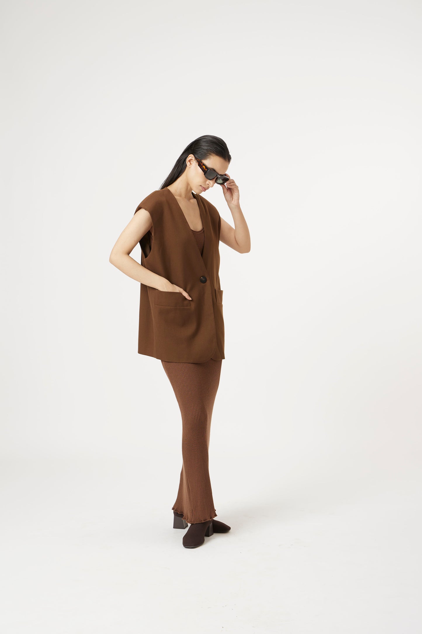 brown dressed to chill blazer
