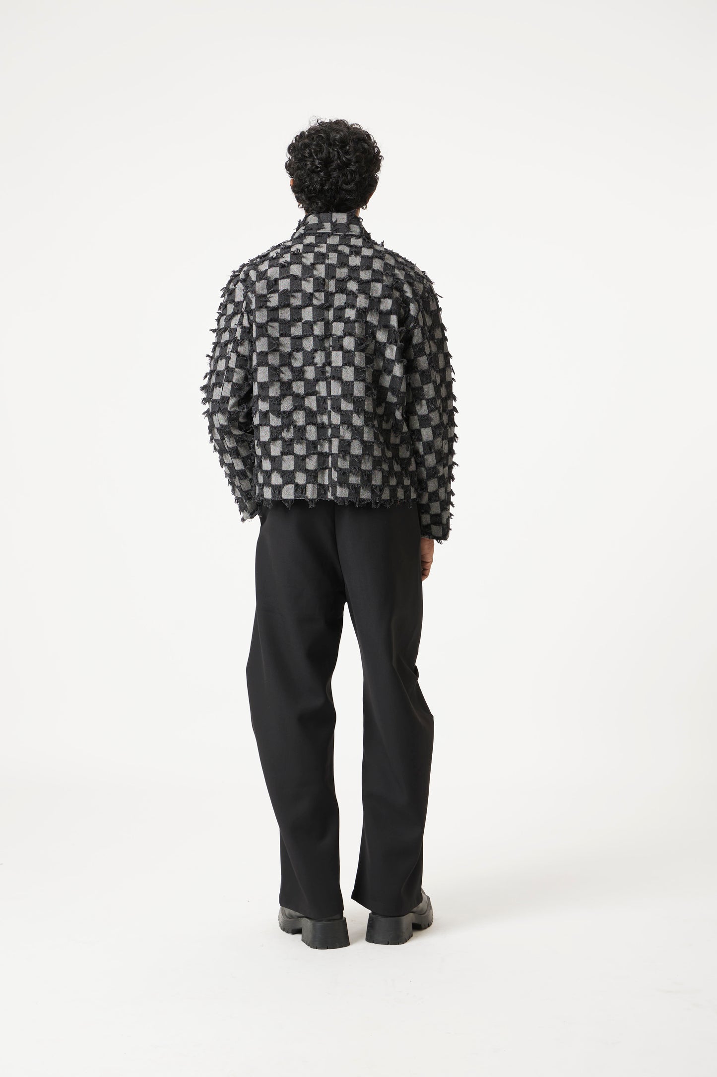 threaded checked jacket