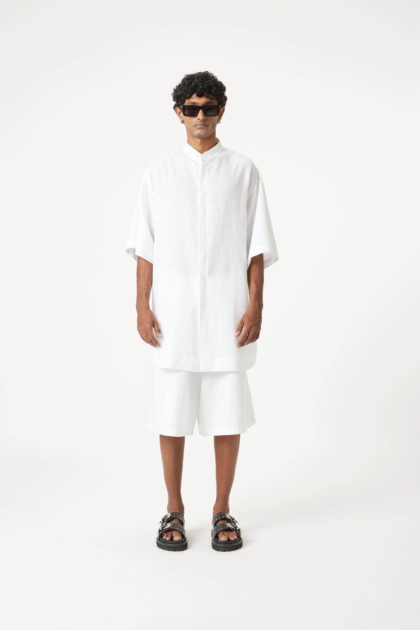 black linen longline set
