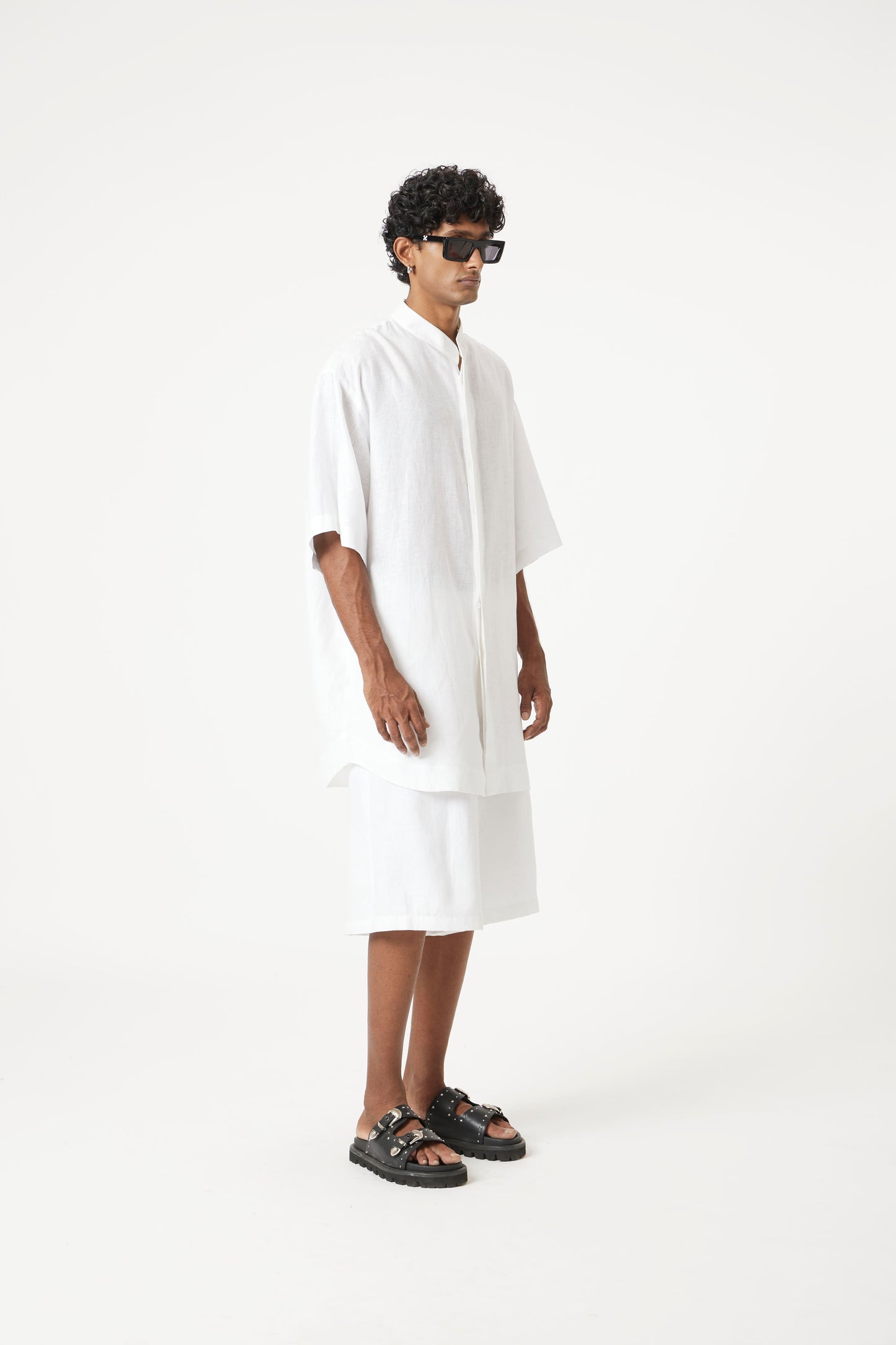 black linen longline set