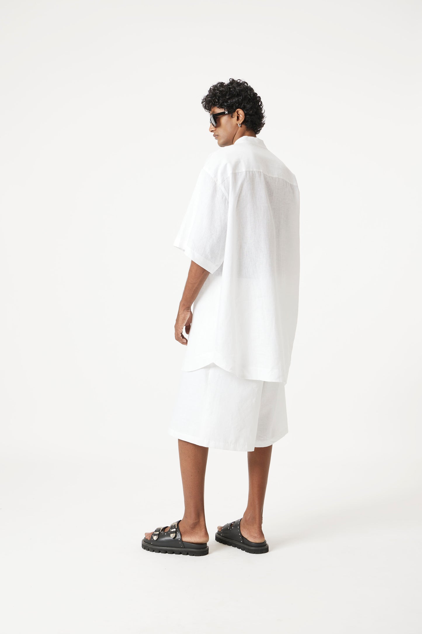 black linen longline set