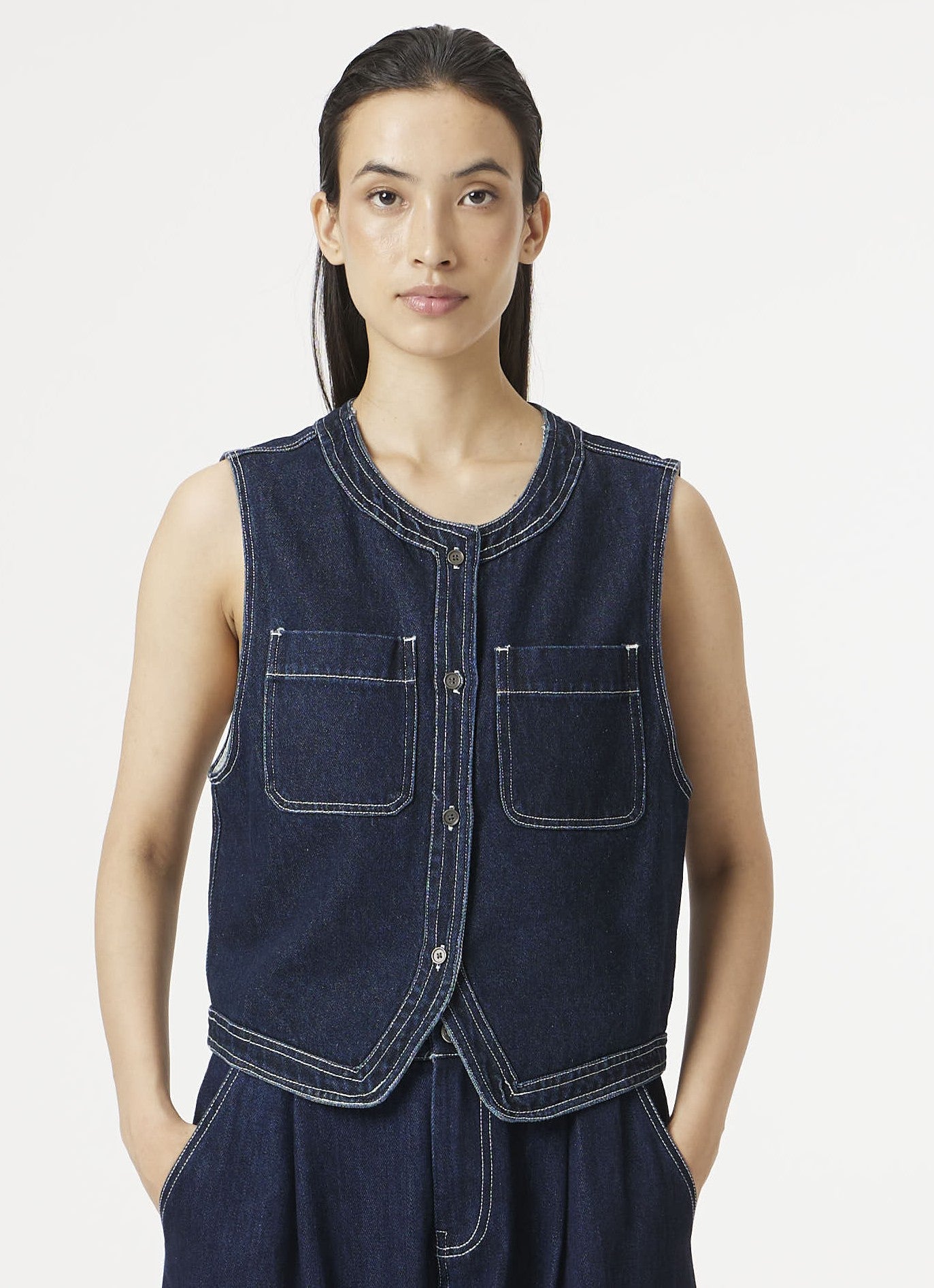 blue vest mode waistcoat