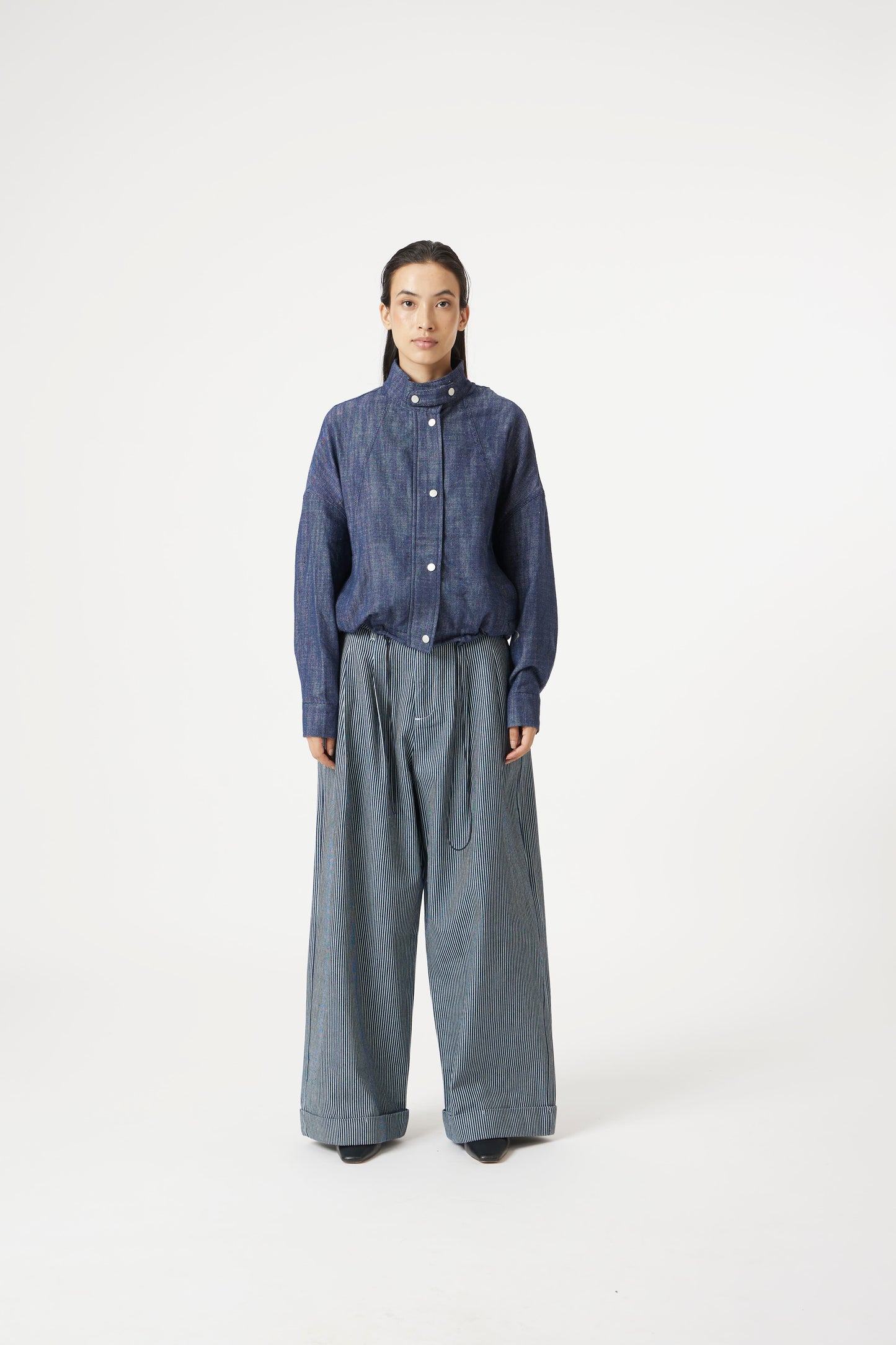 Blue frame pants