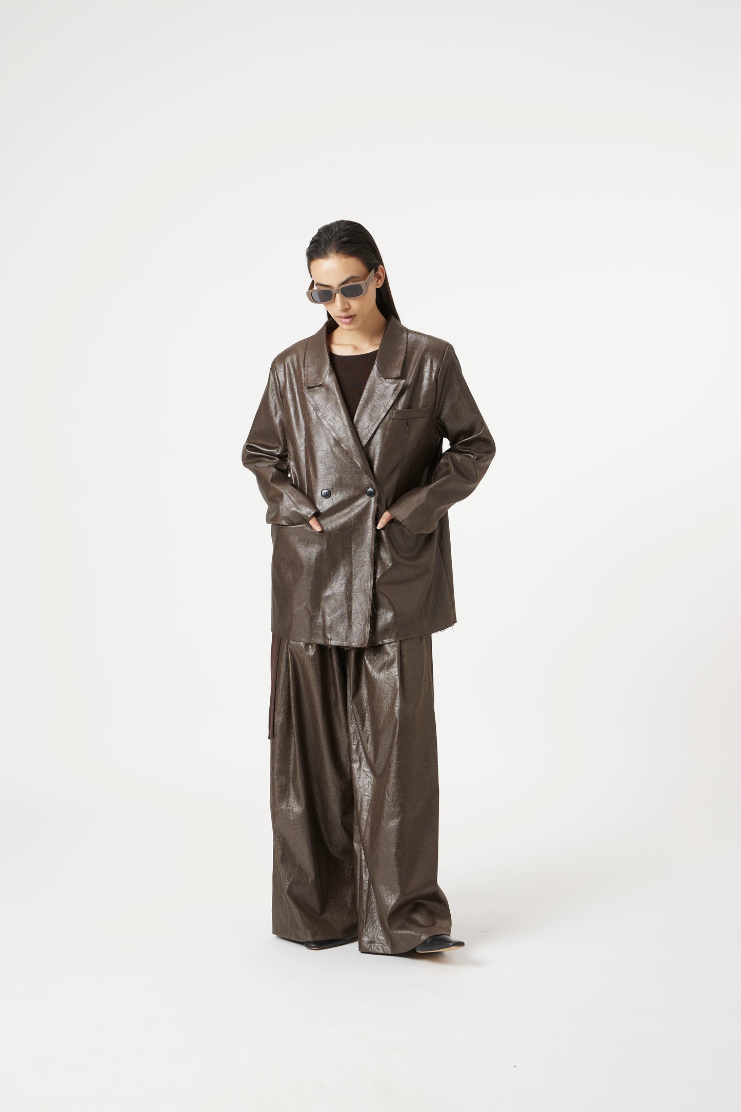 brown tailor theory blazer