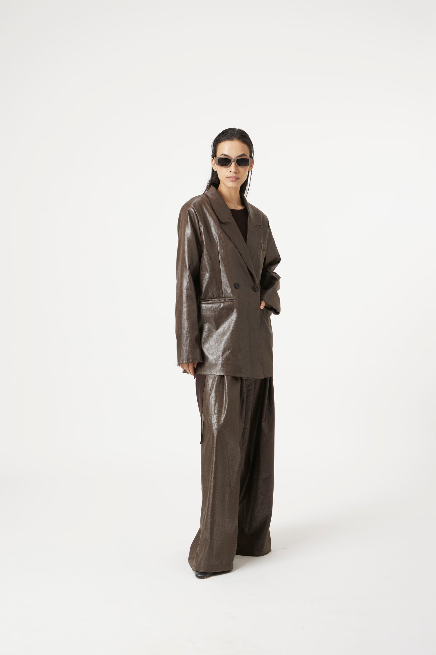 brown tailor theory blazer