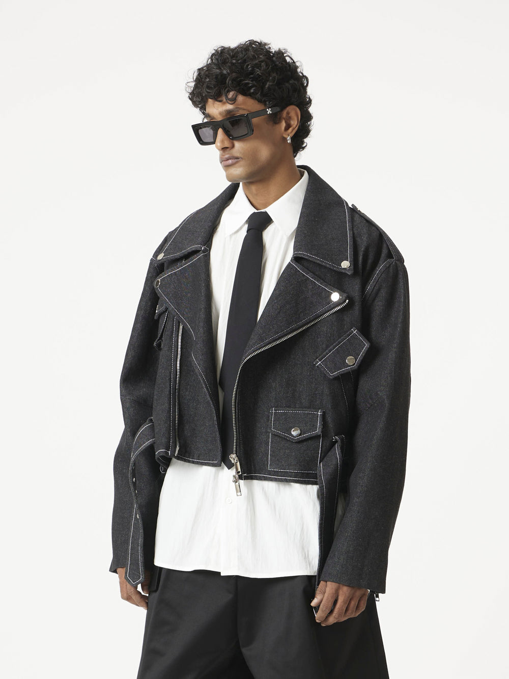 Crop Black Biker