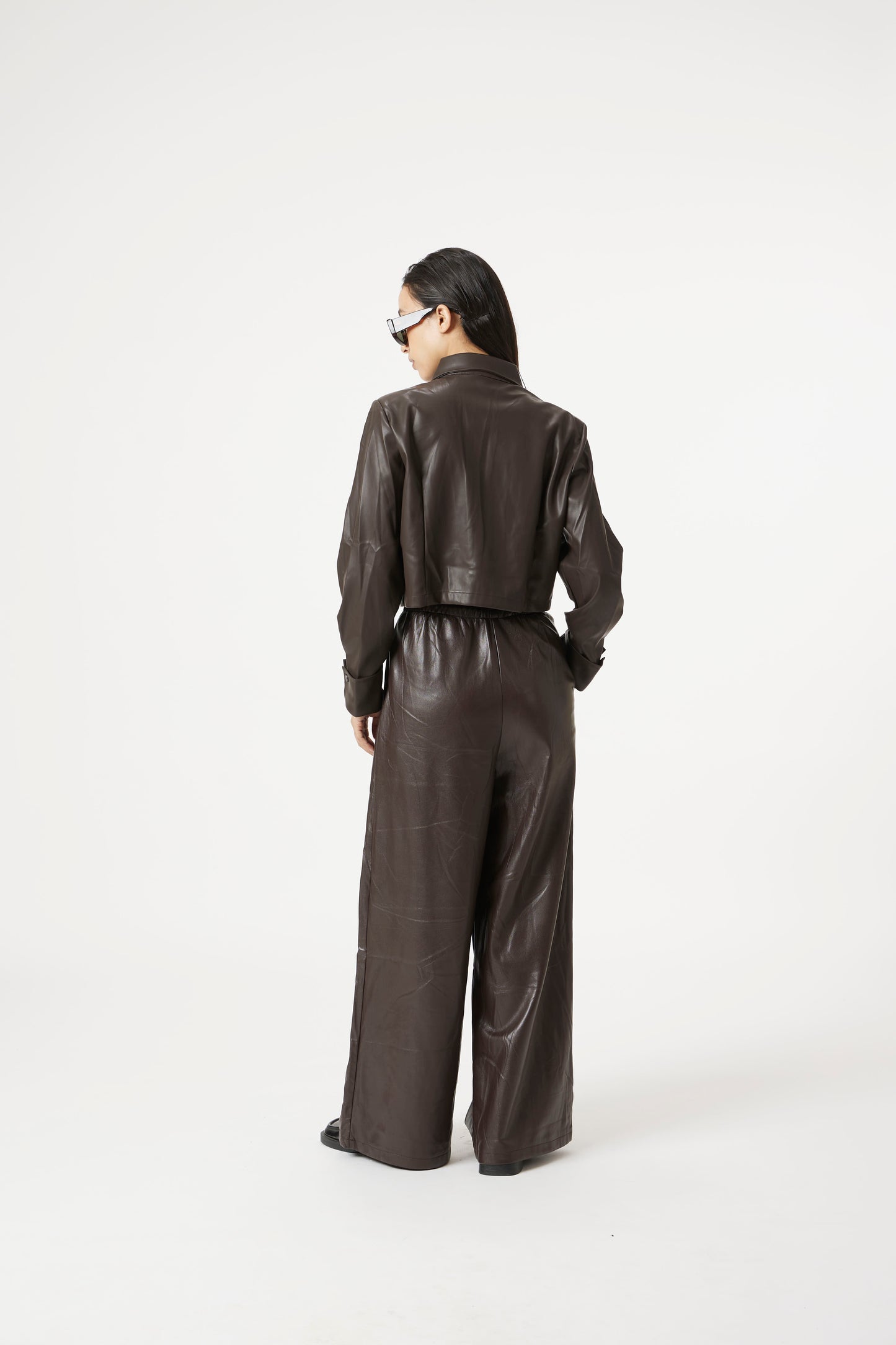 short leather shirt