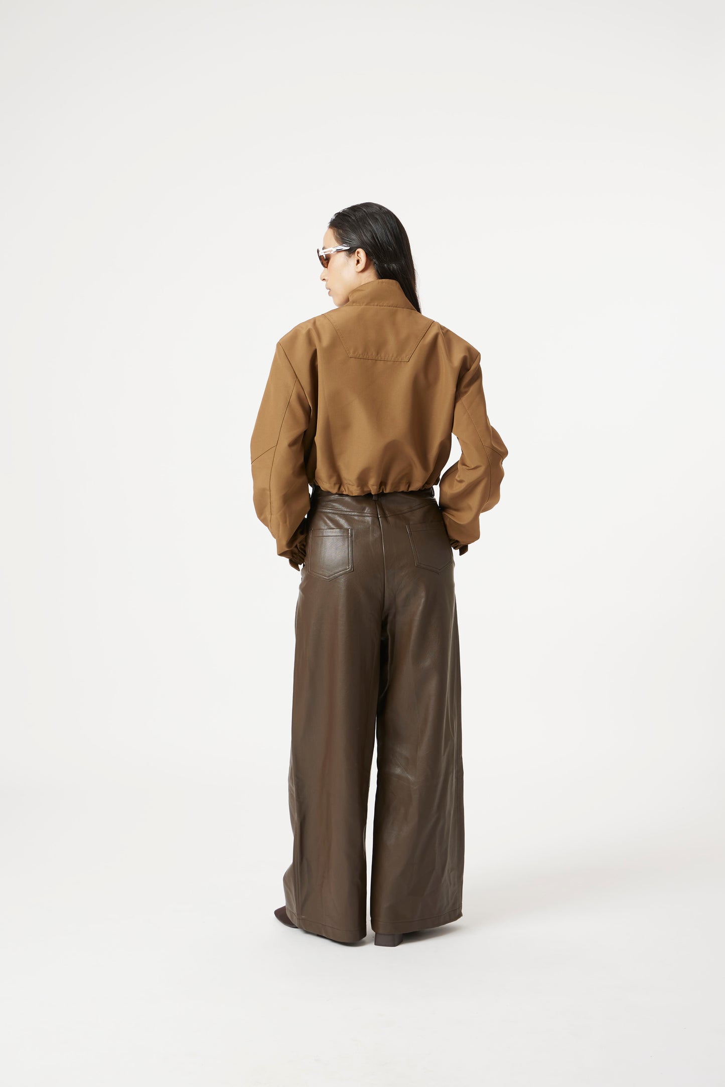 Brown pleated pants