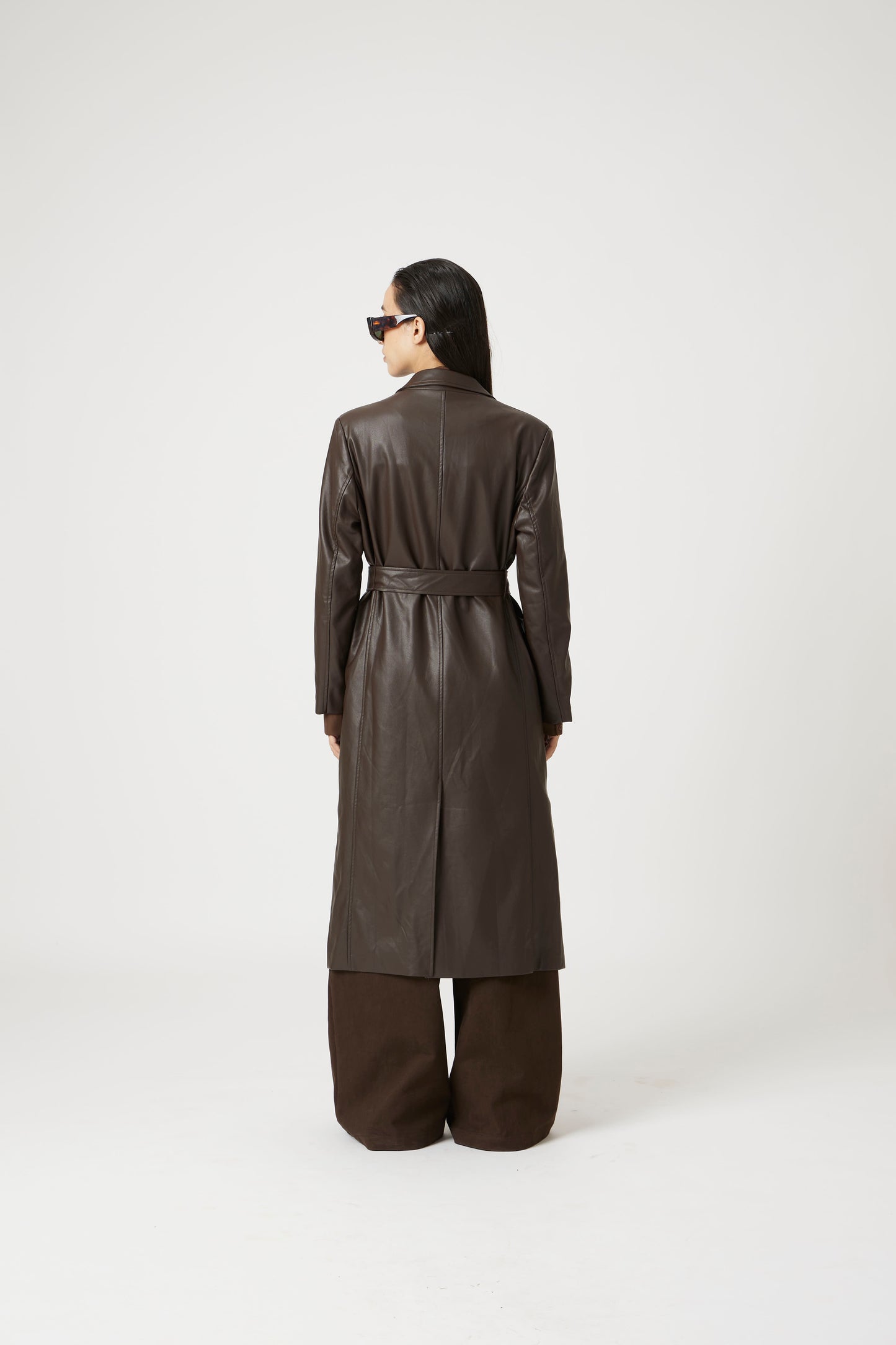 brown runway rain trench