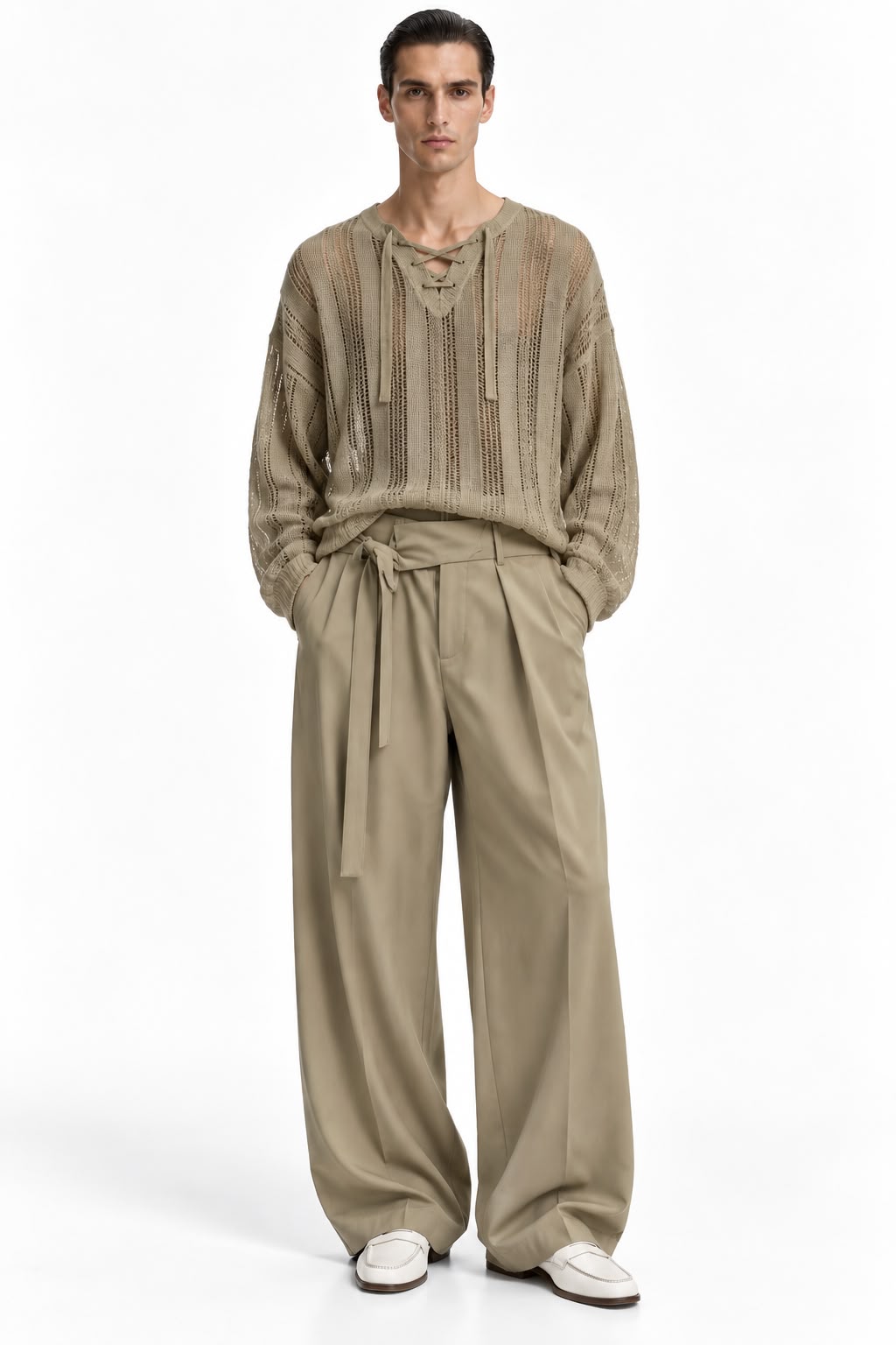 fluid pleated trousers