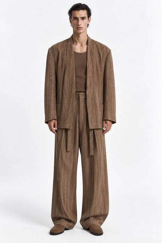 tobacco pinstripe set