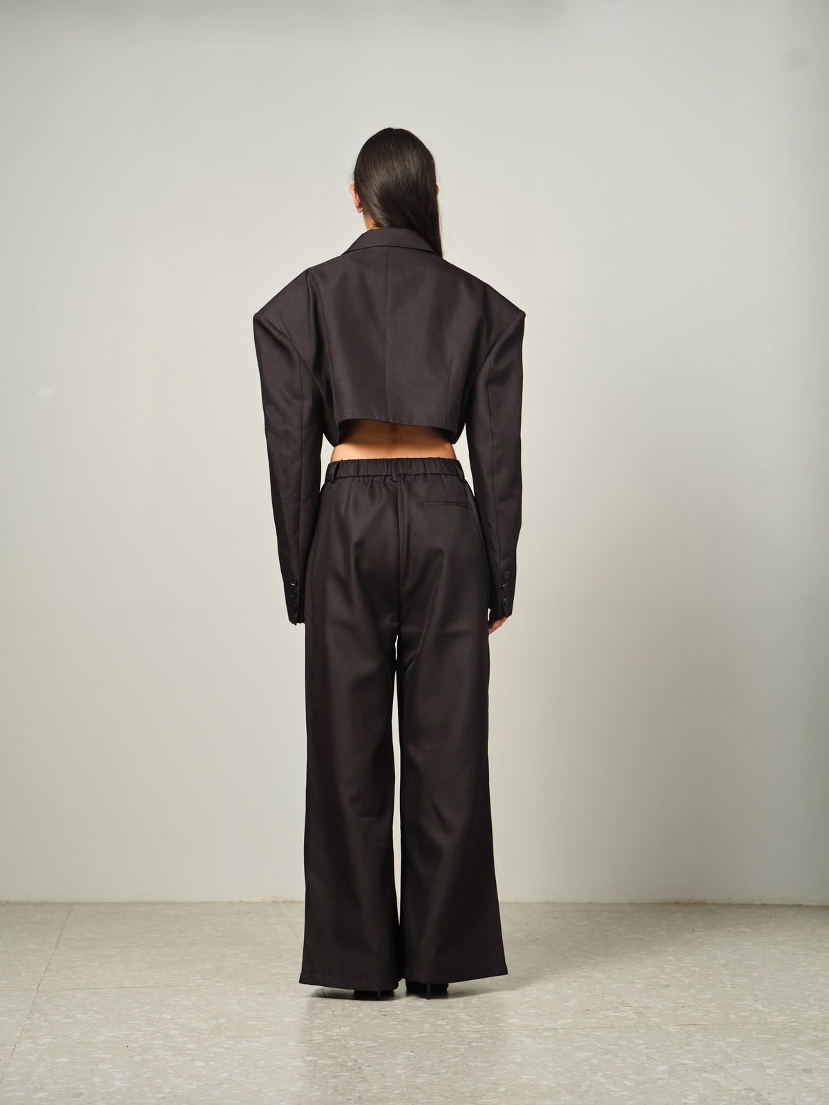 Structured Cropped Blazer Set