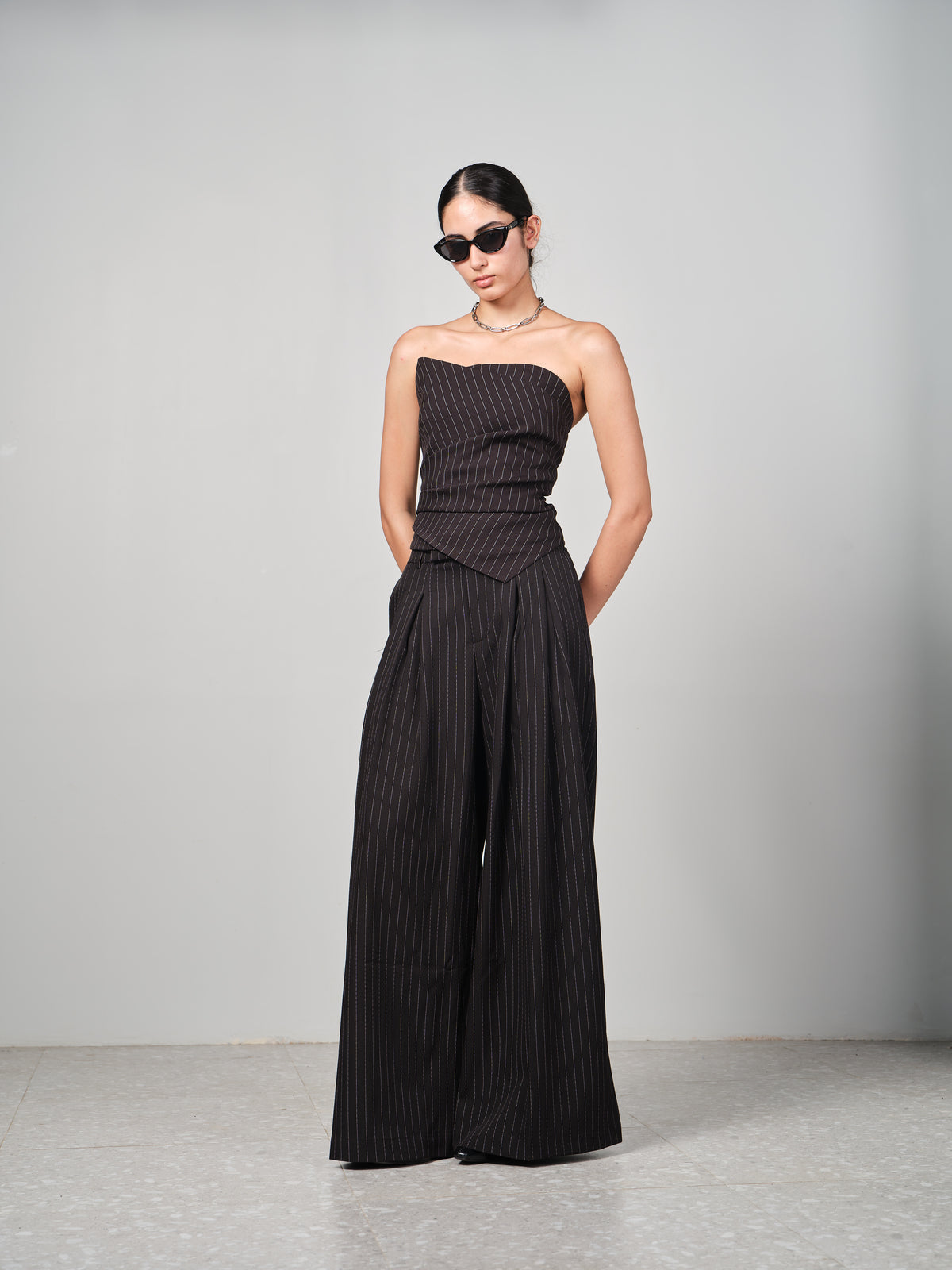 Pinstripe Asymmetric Set