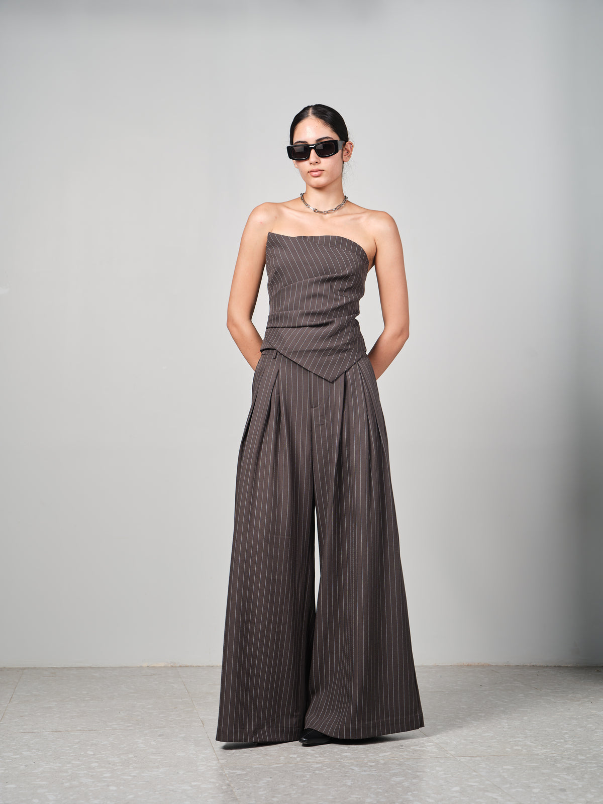 Pinstripe Asymmetric Set