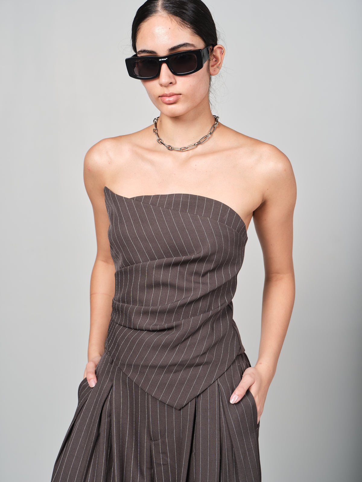 Pinstripe Asymmetric Set