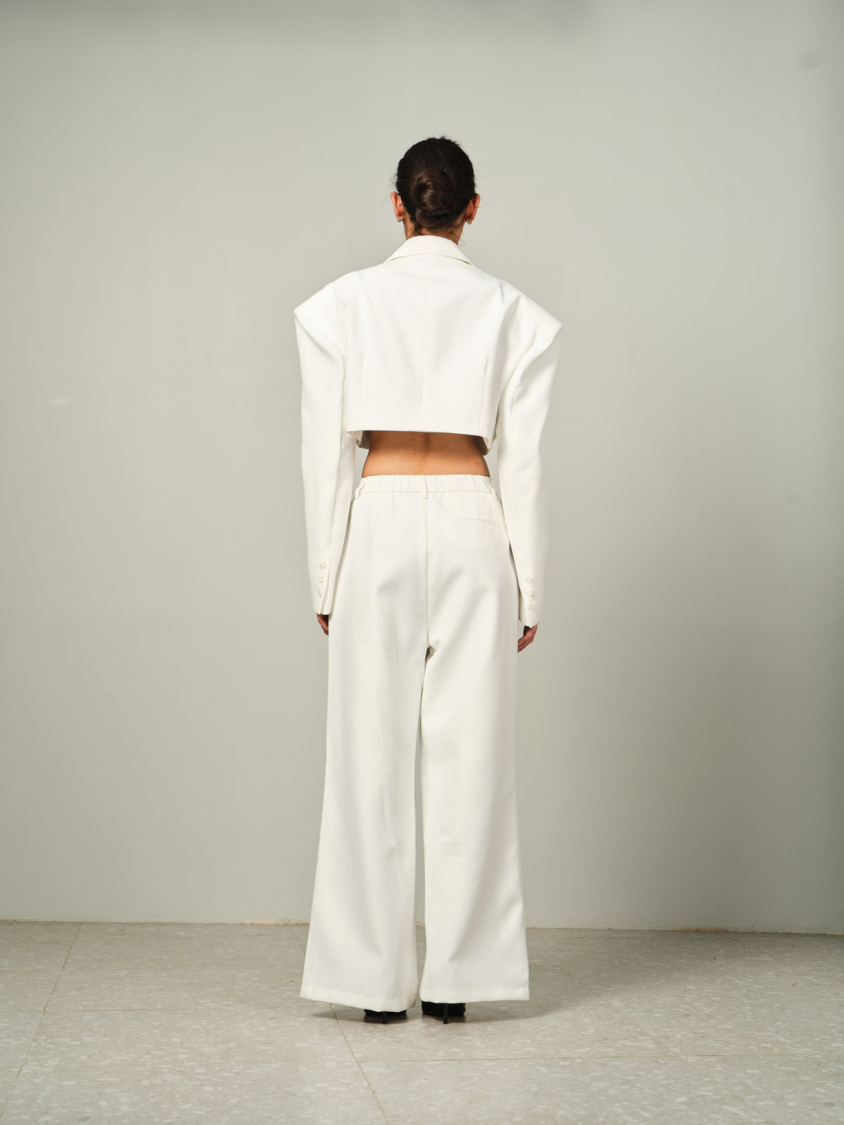 Structured Cropped Blazer Set