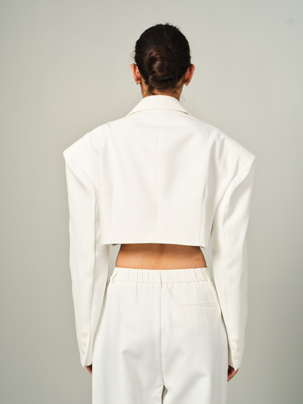 Structured Cropped Blazer Set