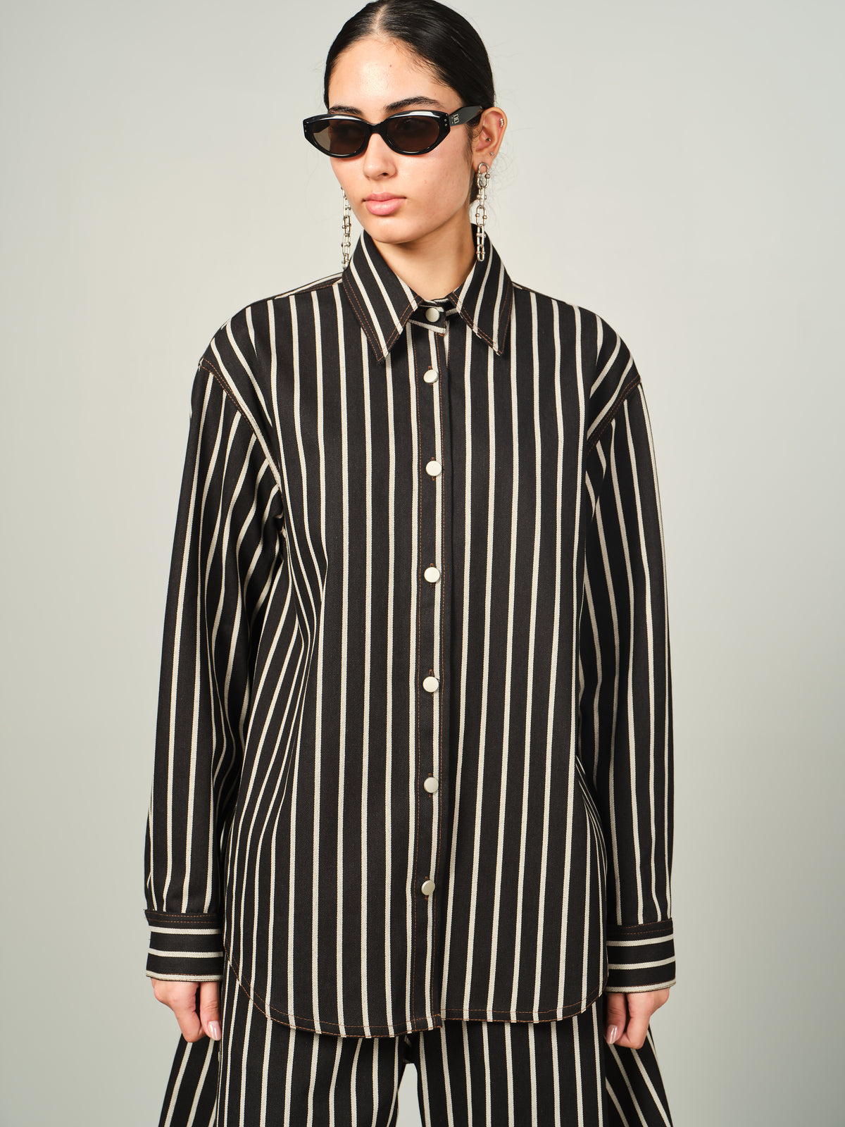 Bold Stripe Denim Set