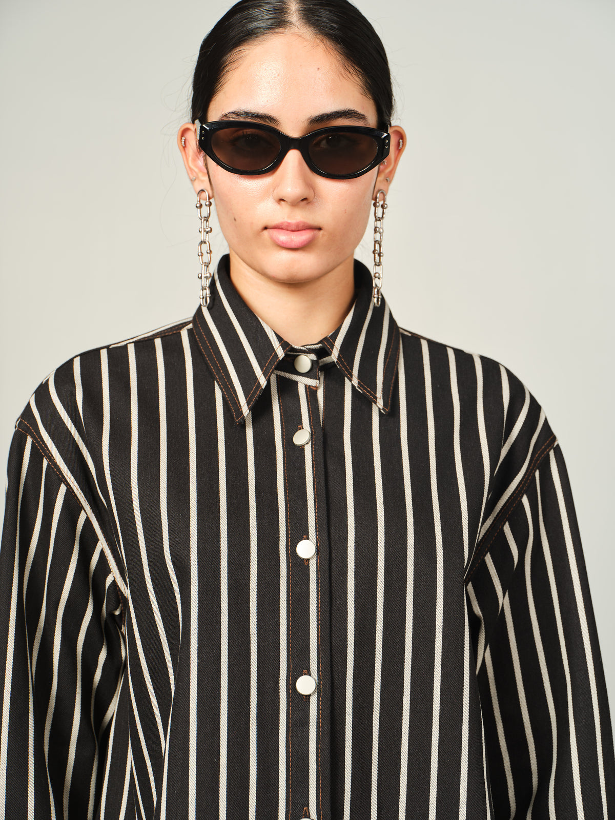 Bold Stripe Denim Set