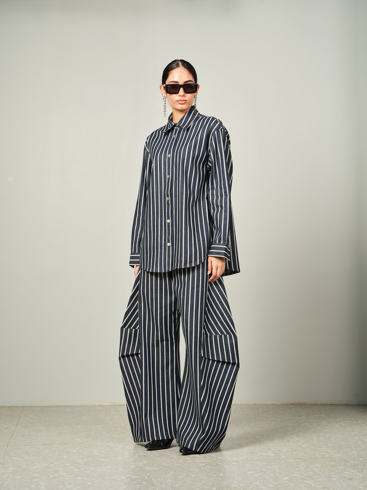 Bold Stripe Denim Set