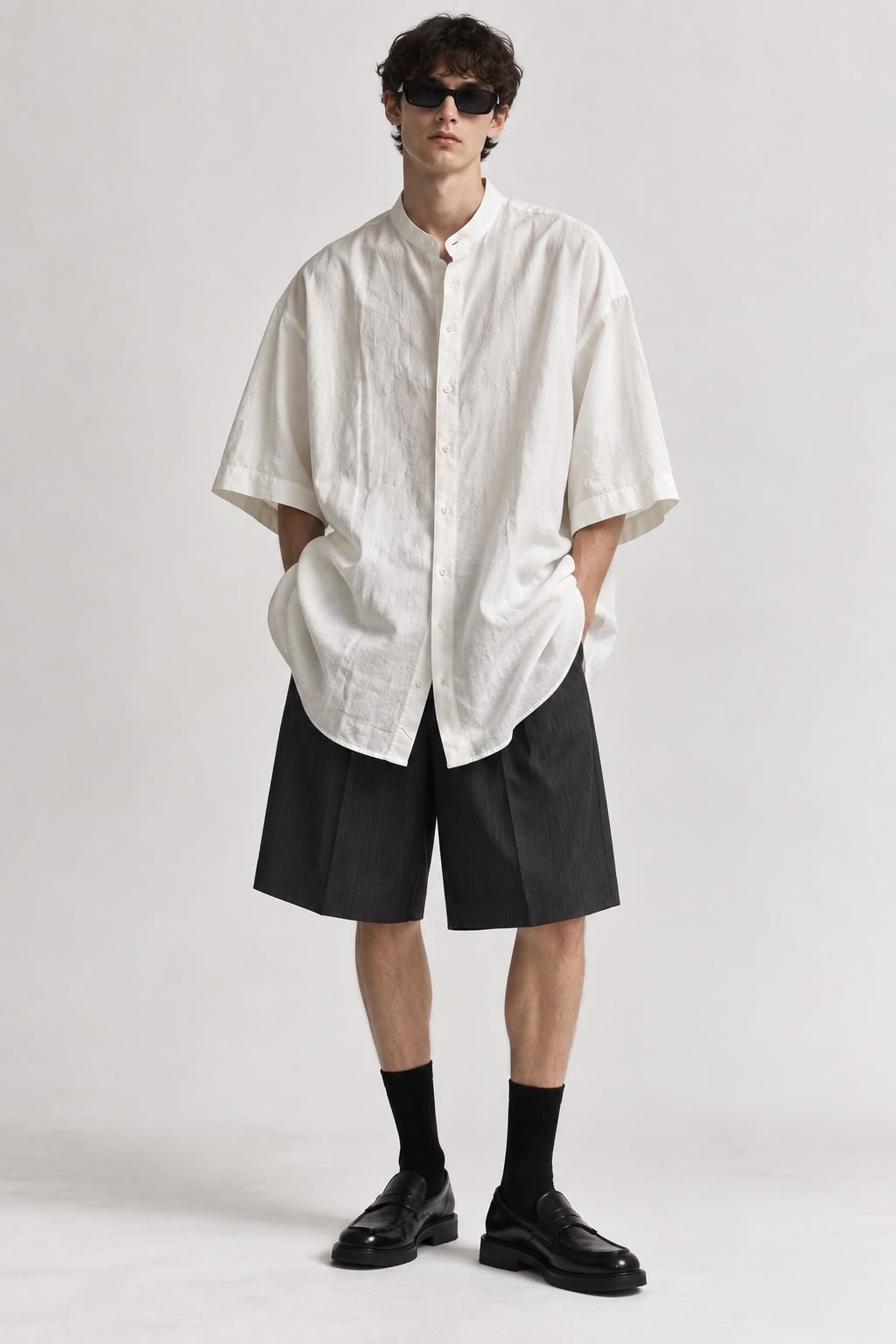 white linen oversized shirt
