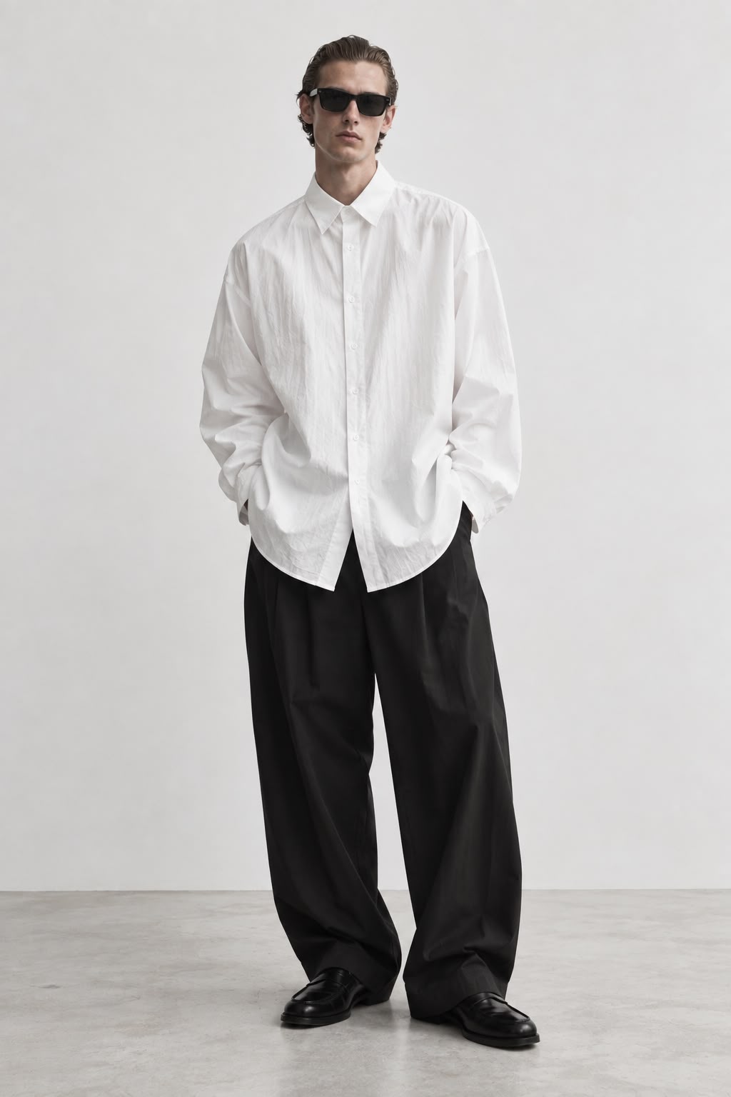 white oversized shirt