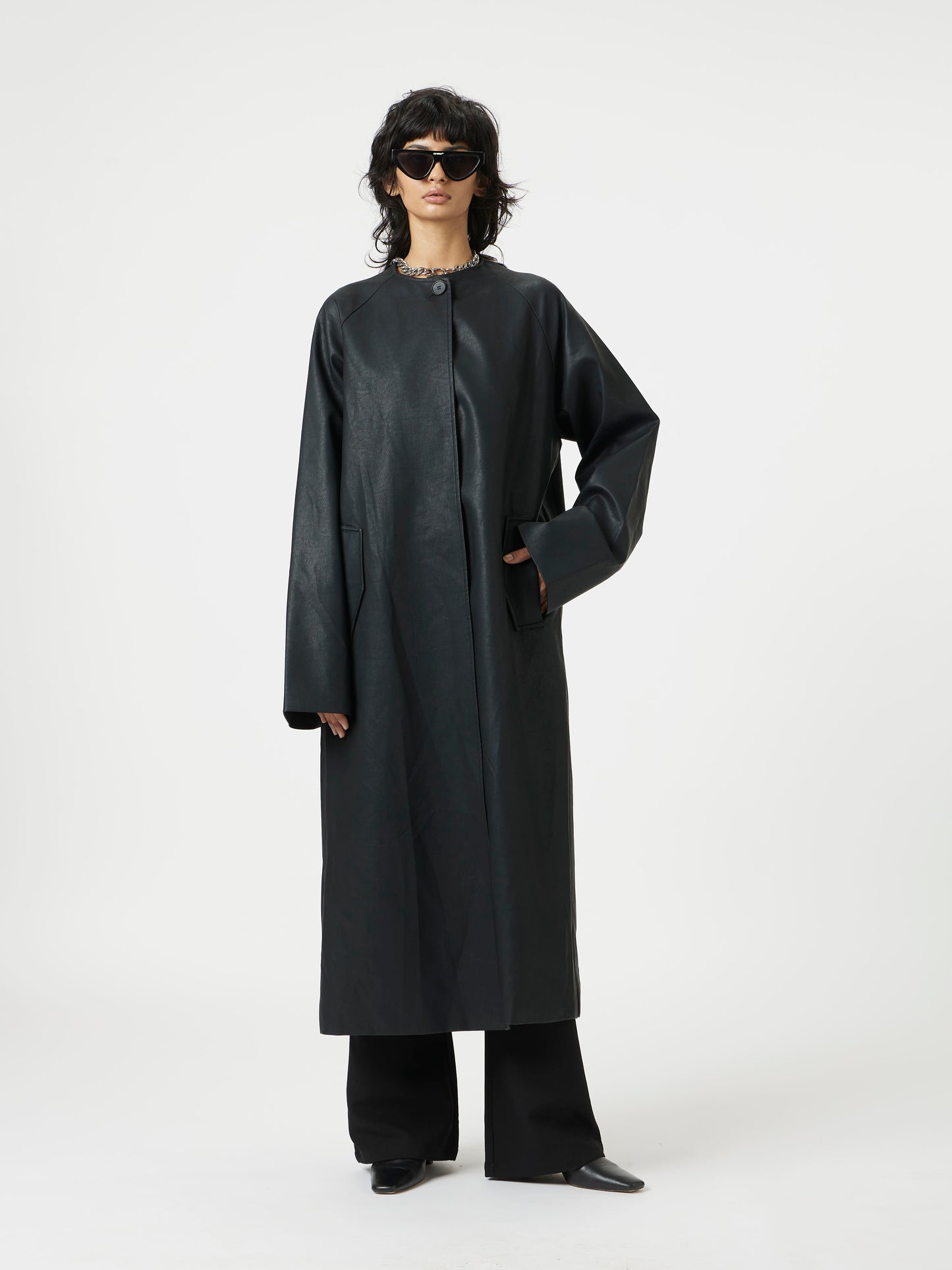 black city drape trench