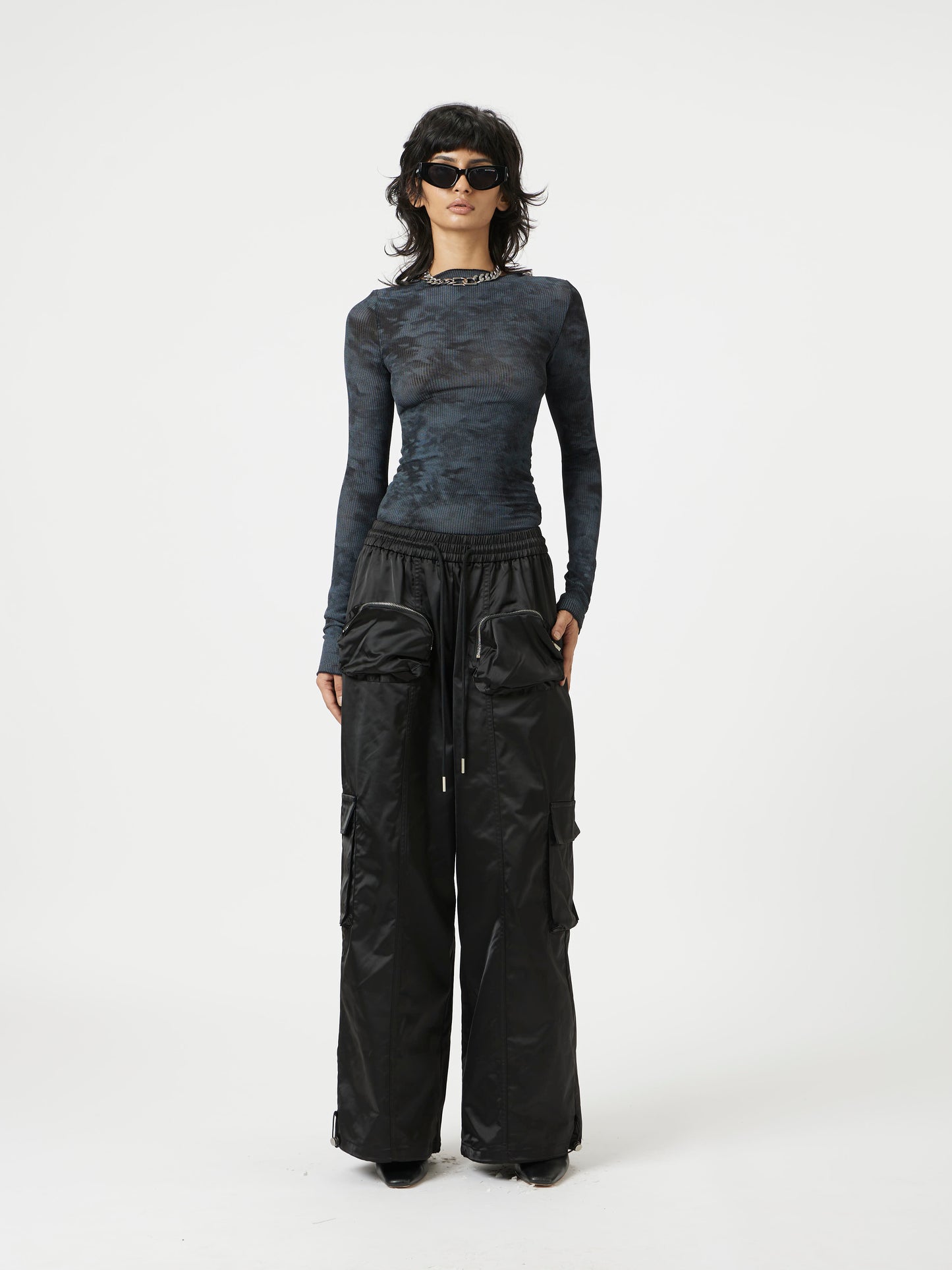 Black glint pants