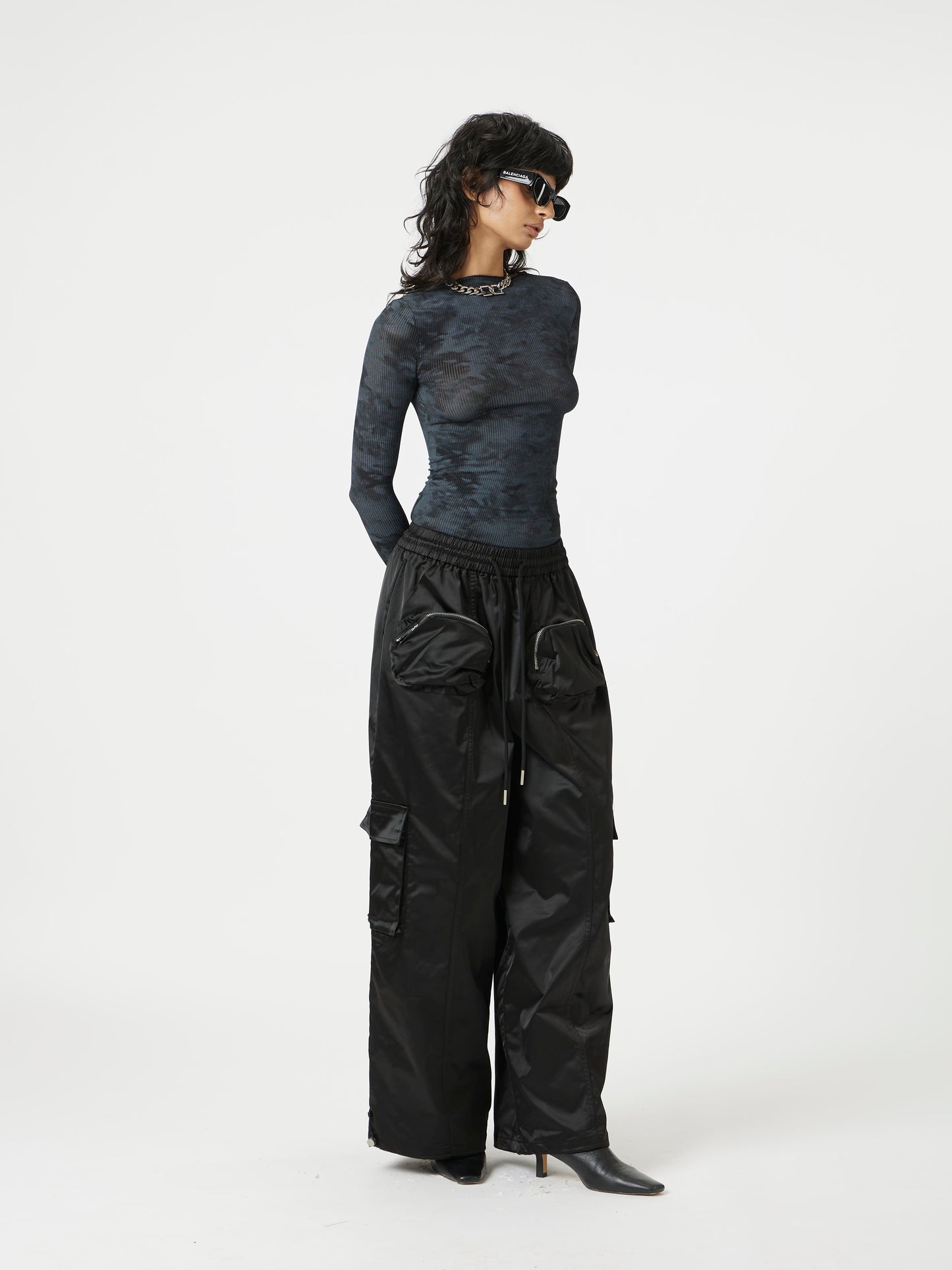 Black glint pants