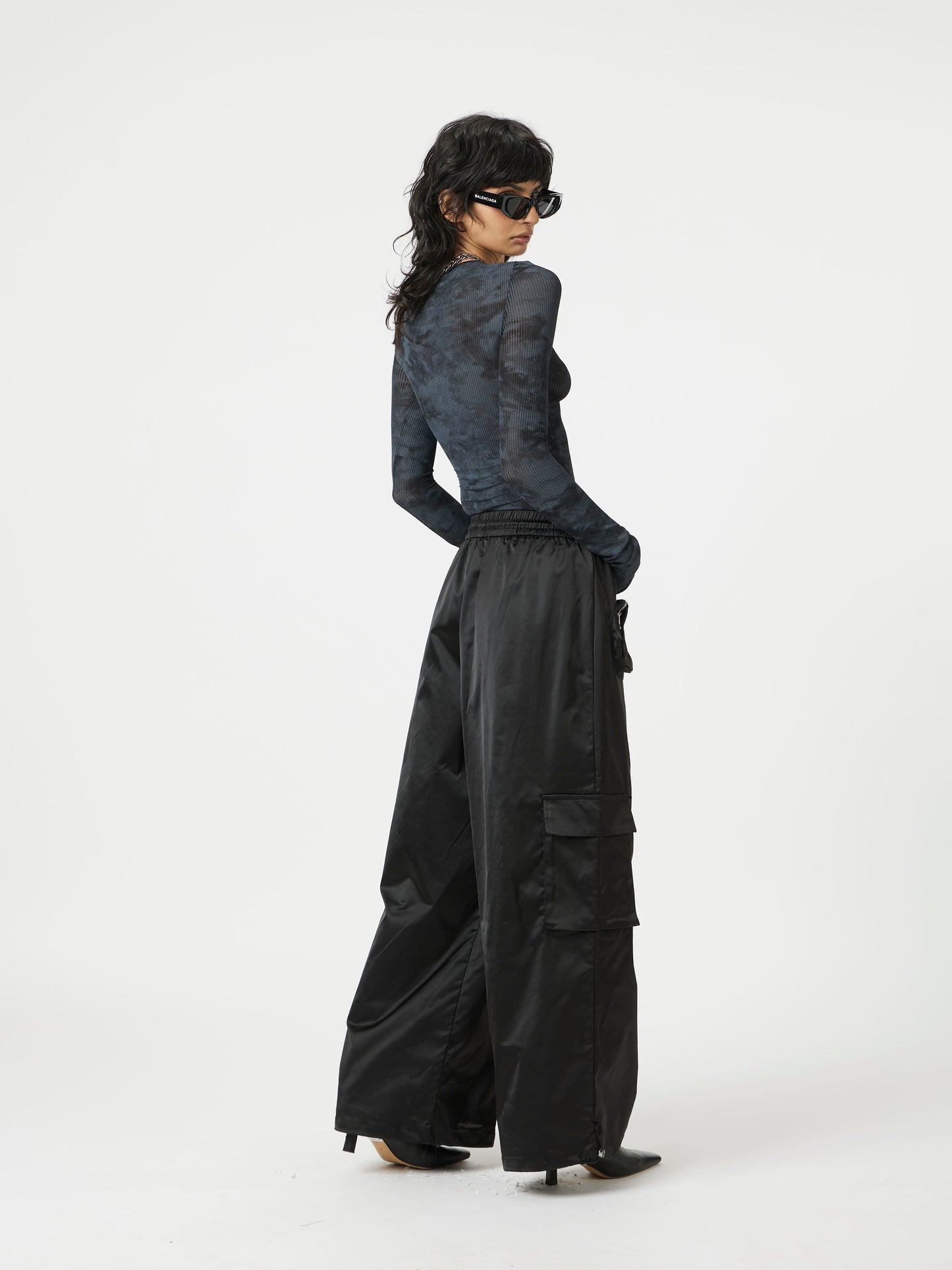 Black glint pants