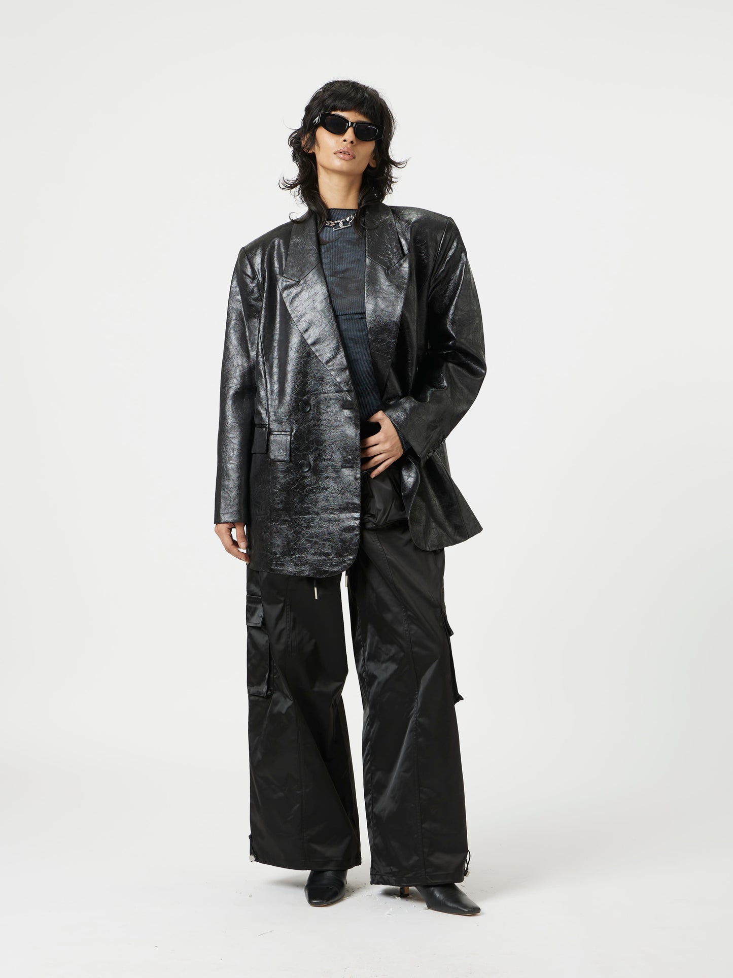 black bolt layer blazer