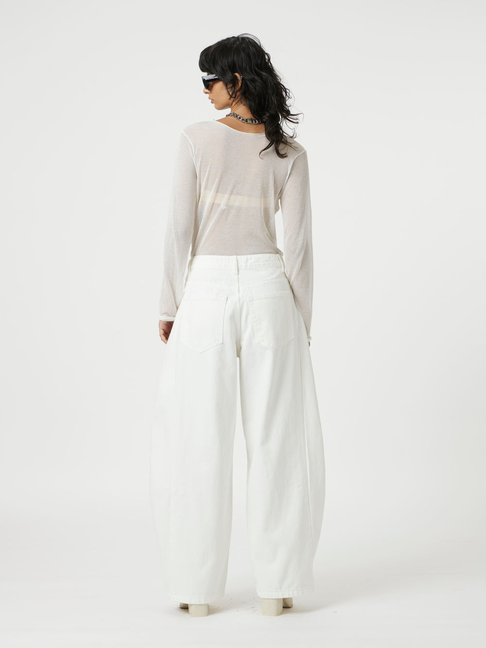 White Slant Pants