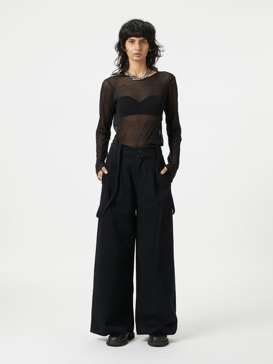 Black Strapped Pants