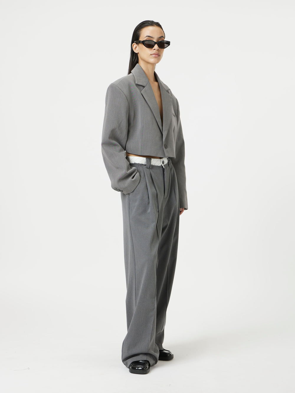 Grey Crop Blazer